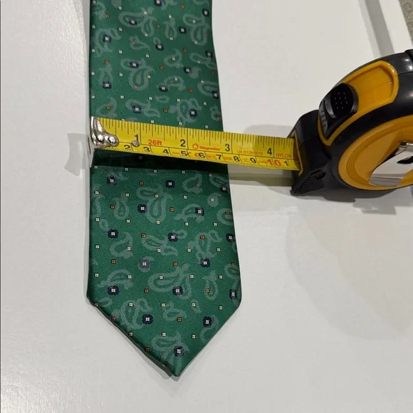 Dolcepunta Men's Full Tie Set - Blue, Green, Purple 100% silk made in Italy - Picture 5 of 13